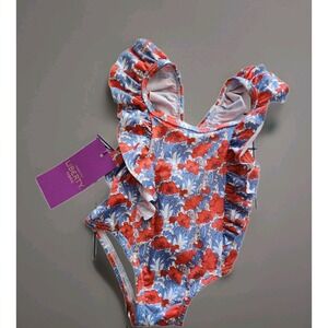 NWT Tartine Et Chocolat Baby Ruffled‎ Floral Swimsuit - Size: 3 Months